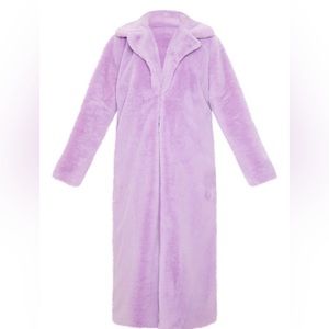 Purple fur long coat pretty little things